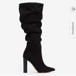 Express Mercer Black Slouchy Over the Knee Boots